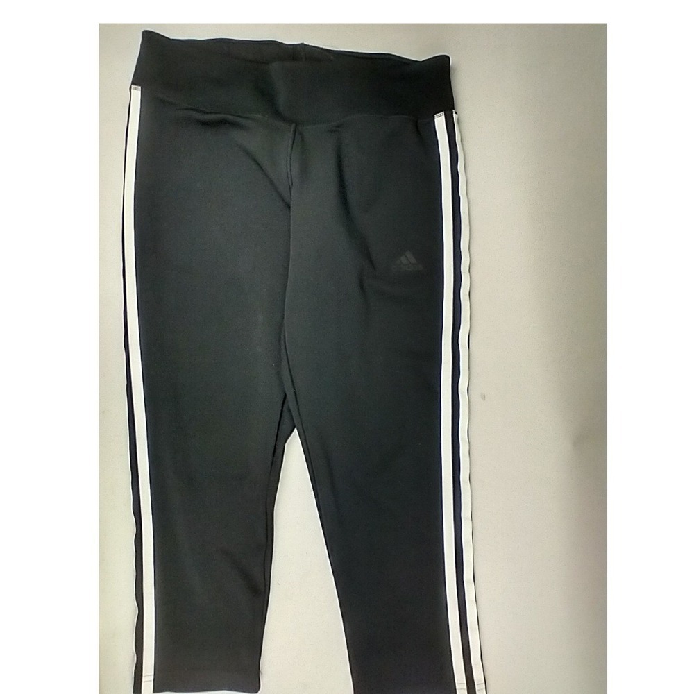 Adidas Womens Black White Climalite Cropped Leggings Tights Medium
